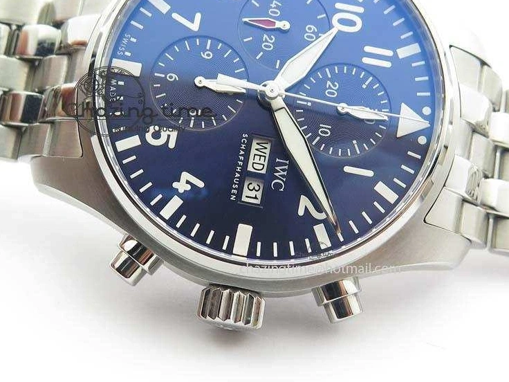 MIROTIME 0519 UrbanChic Pilot Chrono 2016 IW377714 ZF 1:1 Best Edition Blue Dial On SS Bracelet A7750 V 7272